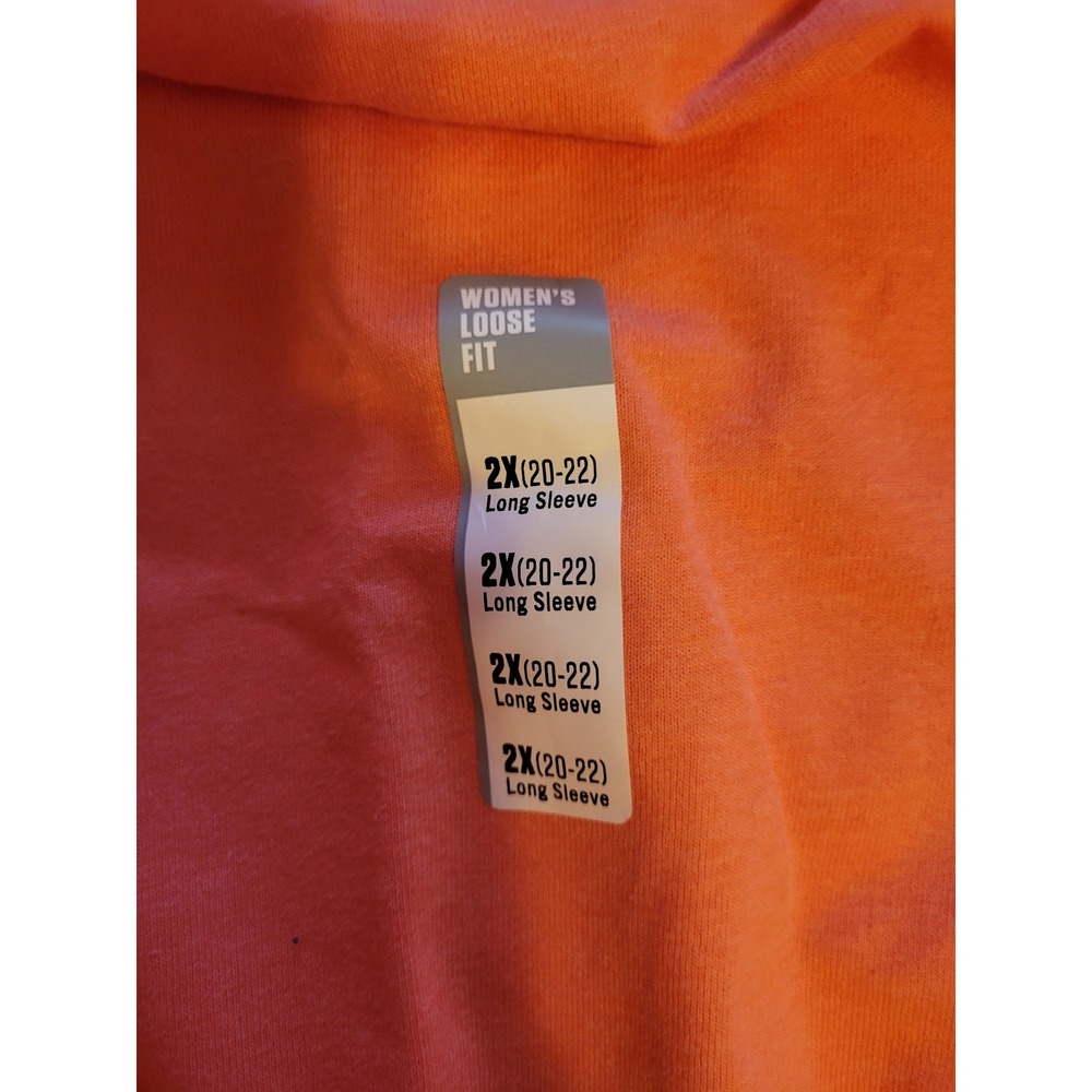 Carhartt Womens 2X Loose Fit Long Sleeve Graphic T-Shirt Coral Orange NWT - Picture 6 of 12